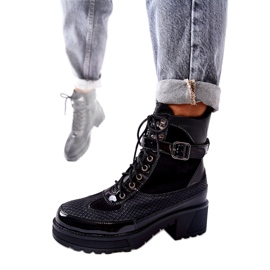 PG1 Botas de trabajo negras con hebilla Devera negro PG1 Botas de trabajo negras con hebilla Devera negro