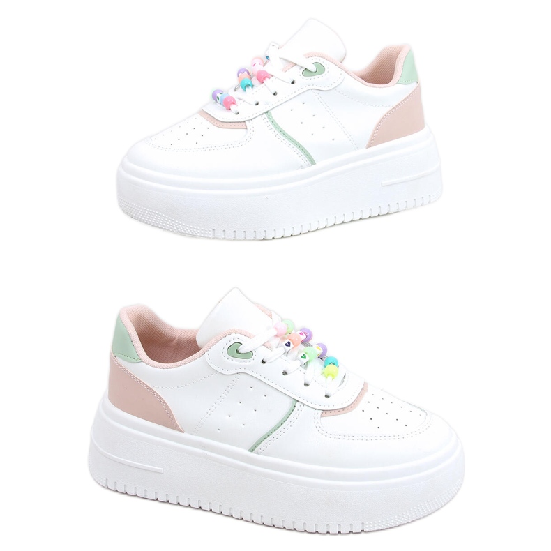 Deportivas de mujer con abalorios Lalima Pink blanco