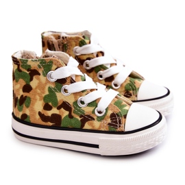 Zapatillas Altas Infantiles Beige-Verde Filemon