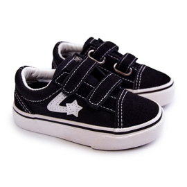 FR1 Deportivas Clásicas Infantiles Negras Con Velcro Phiris negro negro