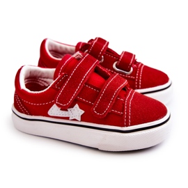 Zapatillas Clásicas Infantiles Rojas Phiris Velcro rojo