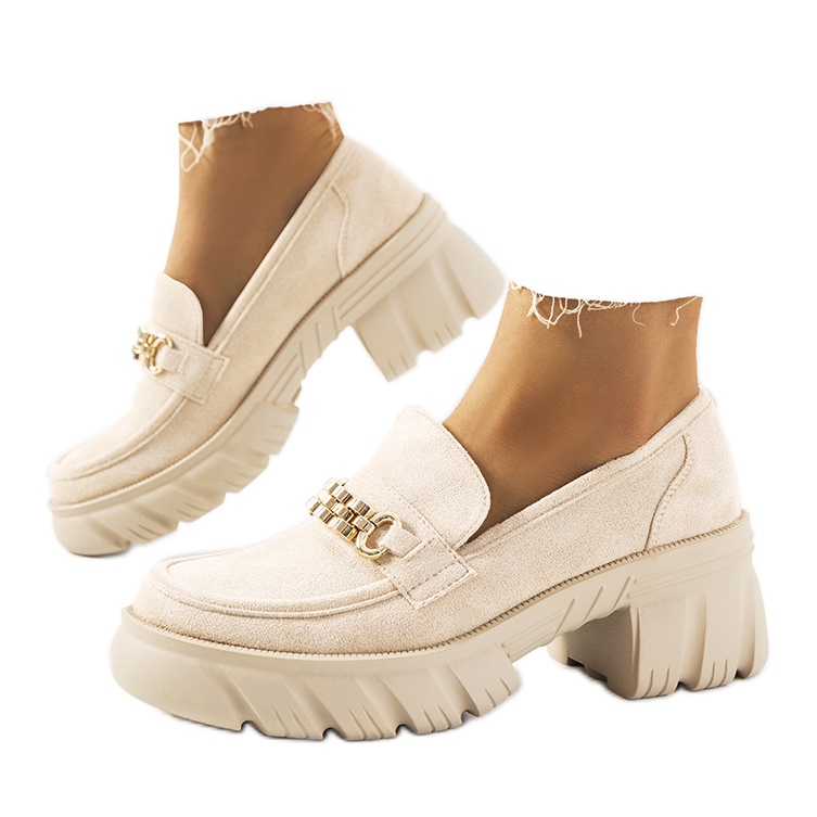 Mocasines beige sobre suela gruesa Jeri