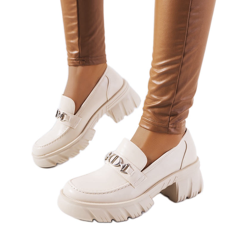 Mocasines beige sobre suela gruesa Brant