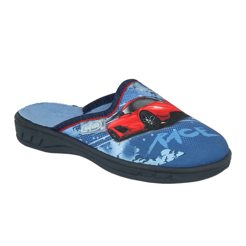 Slippers para niños de Befado 707Y419 Aplicación de automóvil azul