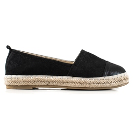 TRENDI Alpargatas Negras Con Brillo negro TRENDI Alpargatas Negras Con Brillo negro