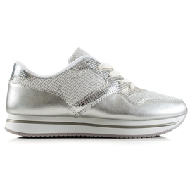 TRENDI Zapatillas Plateadas plata