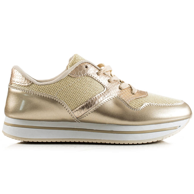 TRENDI Zapatillas doradas dorado