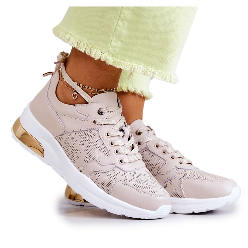 S.Barski Deportivas Mujer Piel Cuña Beige Phiness