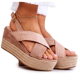 FW1 Sandalias De Mujer En La Plataforma Emmalee Beige FW1 Sandalias De Mujer En La Plataforma Emmalee Beige