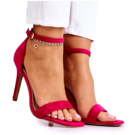 Vinceza Sandalias Mujer Tacón Alto Ante Fucsia Massimo rosa