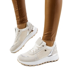 Deportivas mujer Onio beige brillo