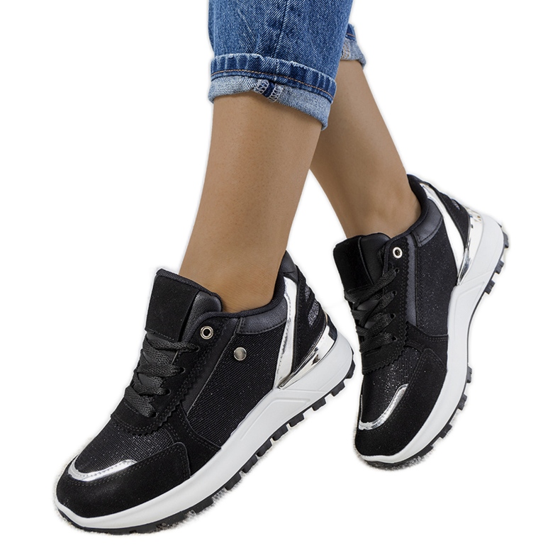 Deportivas Onio de mujer negras brillantes negro Deportivas Onio de mujer negras brillantes negro