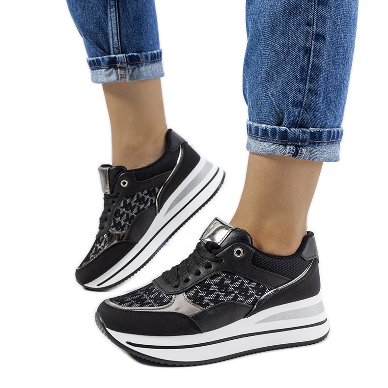 Zapatillas Farnese negras negro plata