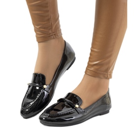Mocasines Poppy de charol en negro Mocasines Poppy de charol en negro