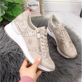 Zapatillas cuña Rieker W N4327-80 beige