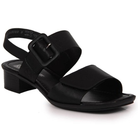 Sandalias de piel en bloque Rieker W 62663-01 negro