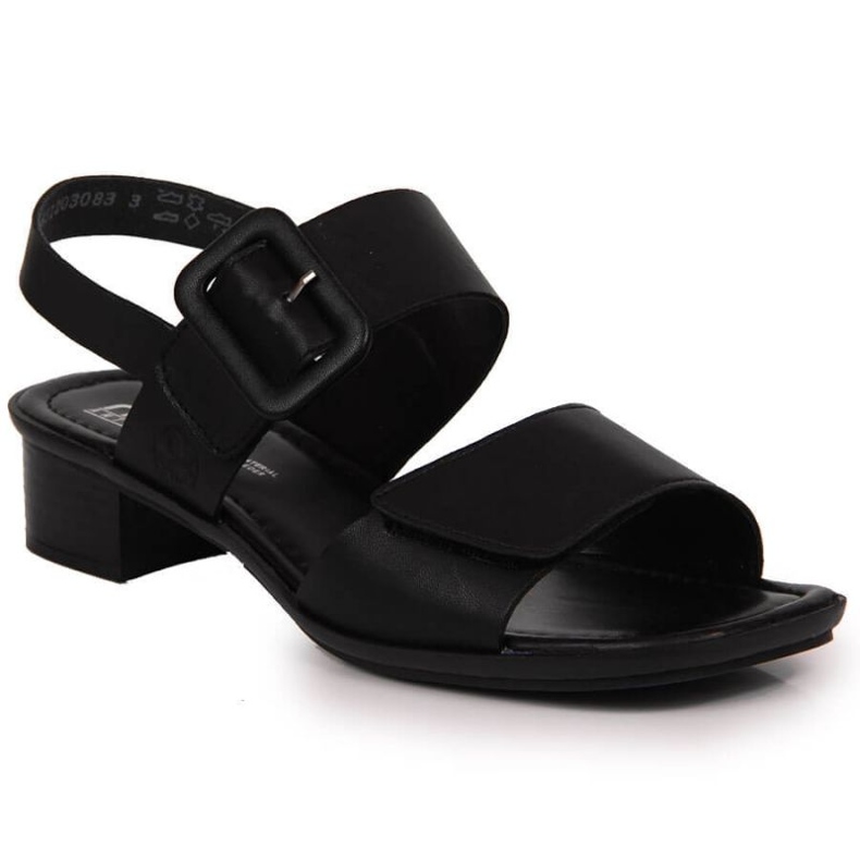 Sandalias de piel en bloque Rieker W 62663-01 negro