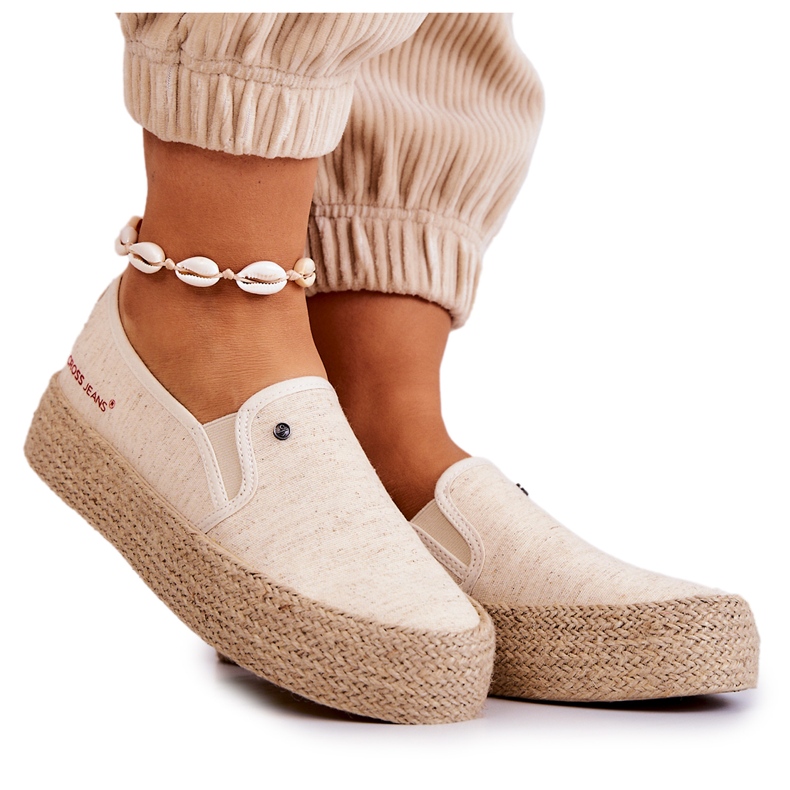 Alpargatas De Mujer En La Plataforma Cross Jeans JJ2R4014C Beige