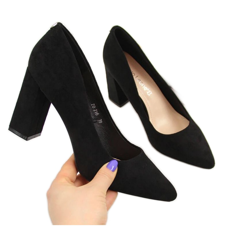 Zapatos de tacón en el poste de gamuza Sergio Leone W SK316A negro
