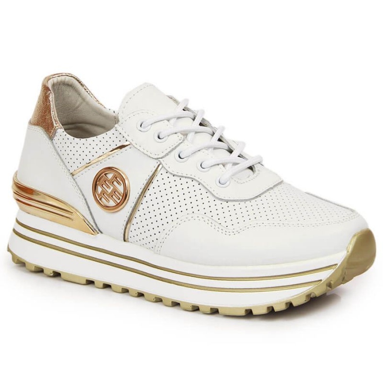 Zapatillas de cuero en la plataforma Filippo W PAW332 blanco