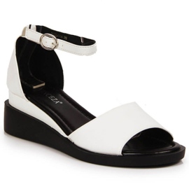 Sandalias cuña Vinceza W JAN102B blanco