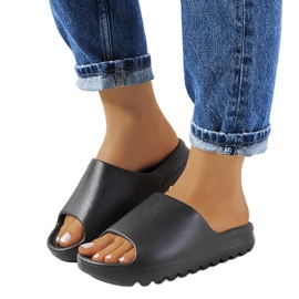 Chanclas de goma negras Christinia negro