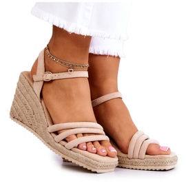 FJ1 Sandalias de cuña de ante beige Louisiana