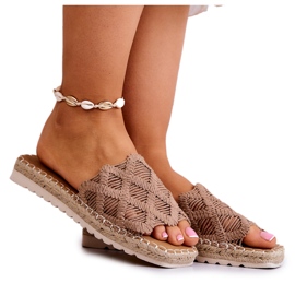 PE1 Pantuflas Polly Mujer Ligeras Camel marrón