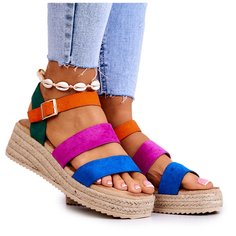 FS1 Sandalias Mujer Ante Hebilla Multicolor Corestra FS1 Sandalias Mujer Ante Hebilla Multicolor Corestra