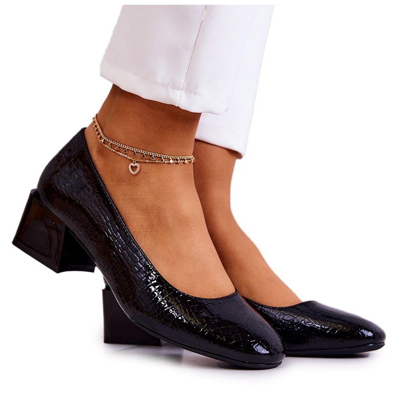 Sergio Leone Zapatos De Salón De Piel De Serpiente Negro Mesquite