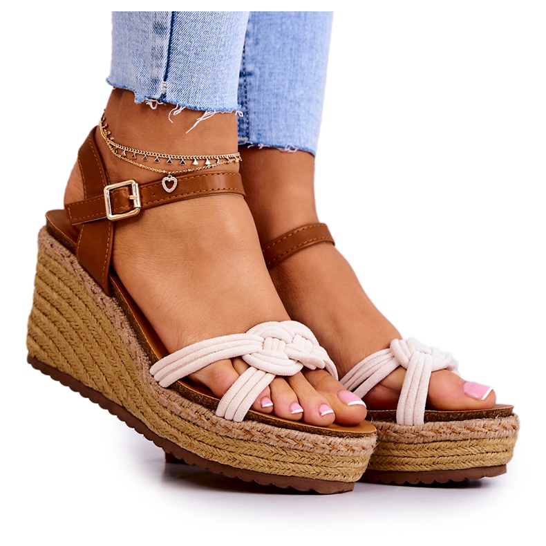 FB2 Sandalias De Cuña De Moda Beige Roseville