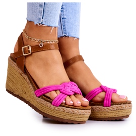 FB2 Sandalias De Cuña De Moda Fucsia Roseville rosado FB2 Sandalias De Cuña De Moda Fucsia Roseville rosado