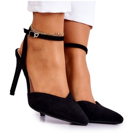 FB2 Zapatos de tacón con hebilla de ante negro Kharen FB2 Zapatos de tacón con hebilla de ante negro Kharen