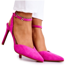 FB2 Tacones Ante Hebilla Fucsia Kharen rosado FB2 Tacones Ante Hebilla Fucsia Kharen rosado