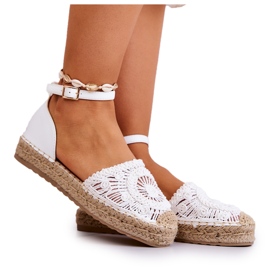 FE1 Alpargatas De Mujer Con Plataforma Trenzada Blanco Calise FE1 Alpargatas De Mujer Con Plataforma Trenzada Blanco Calise