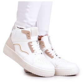 FG2 Deportivas Altas de Mujer Blancas y Beige Megithoe blanco