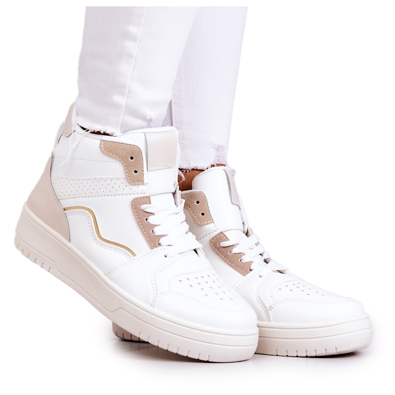 FG2 Deportivas Altas de Mujer Blancas y Beige Megithoe blanco FG2 Deportivas Altas de Mujer Blancas y Beige Megithoe blanco