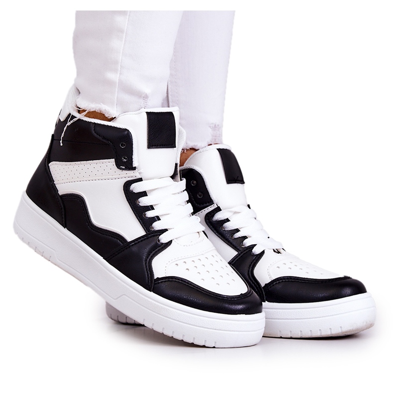 FG2 Deportivas Altas de Mujer Blancas y Negras Megithoe blanco negro FG2 Deportivas Altas de Mujer Blancas y Negras Megithoe blanco negro