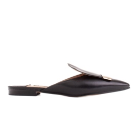 Marco Shoes Babuchas de piel natural negro