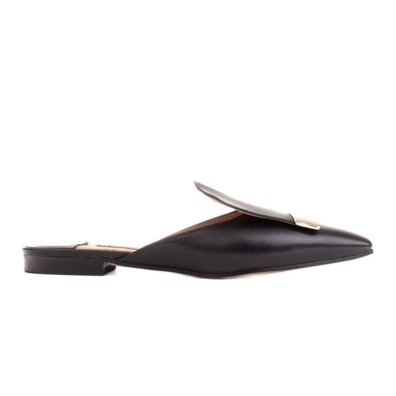 Marco Shoes Babuchas de piel natural negro