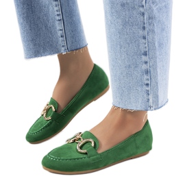 Mocasín verde con hebilla Castor