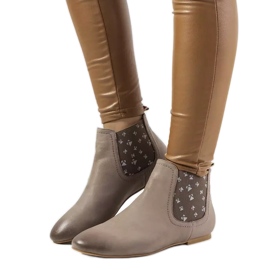 Botas sin cordones Lucciano gris mate beige