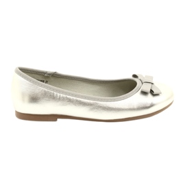 Miss Ballerinas metálicas para niñas con arco plateado plata