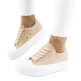 Zapatillas marrones en la plataforma Venancia beige marrón caqui Zapatillas marrones en la plataforma Venancia beige marrón caqui