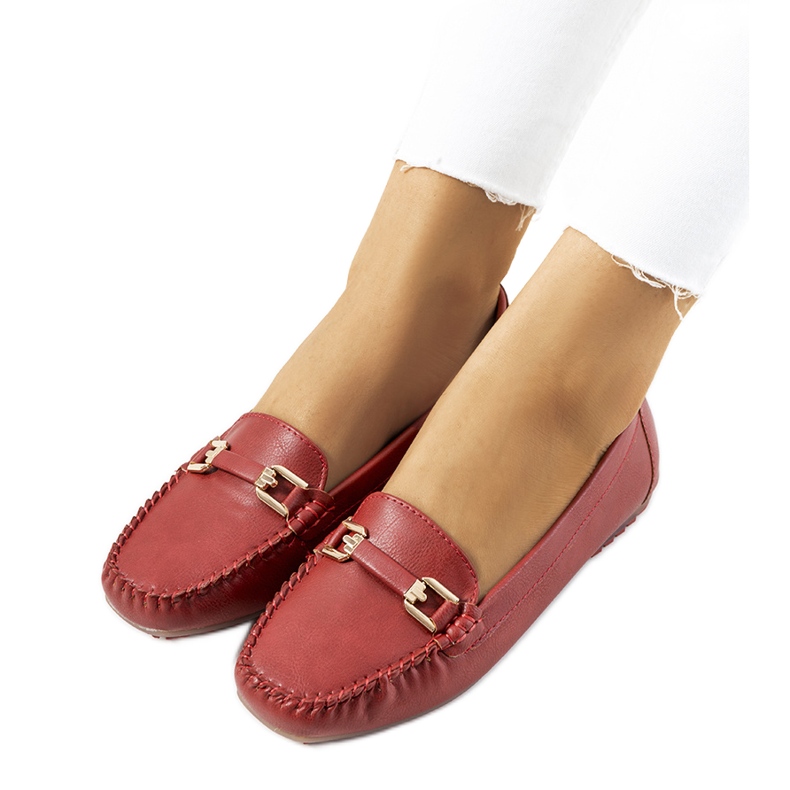 Mocasines Flavon granate para mujer rojo