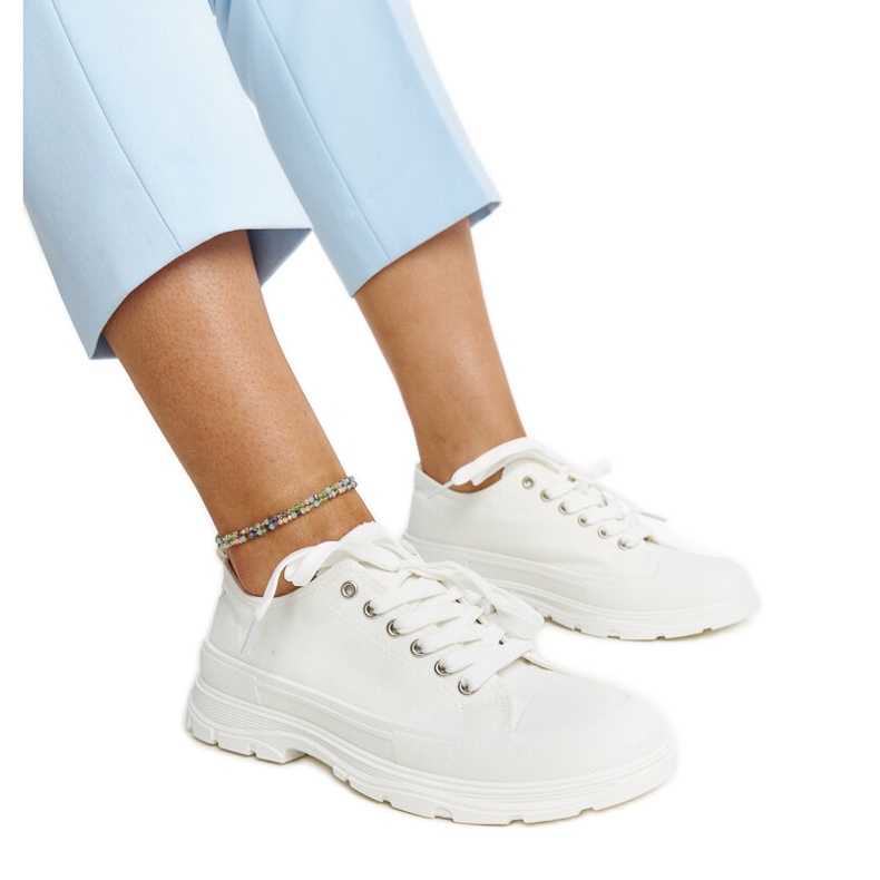 Zapatillas blancas con suela Prenzel gruesa blanco