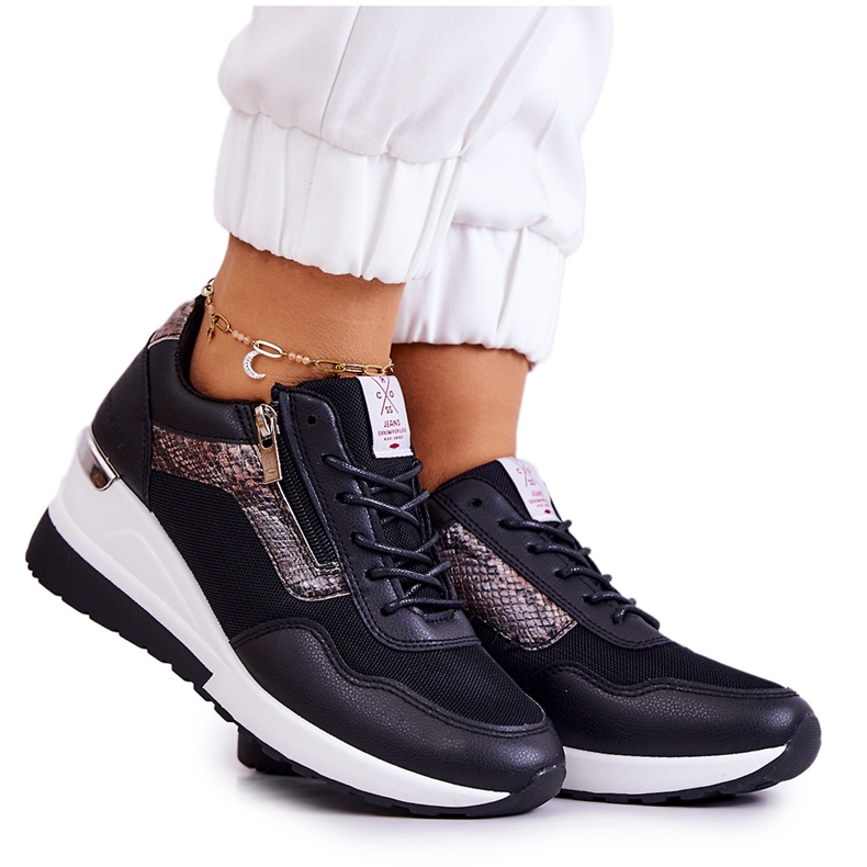 Zapatillas Mujer Cuña Cross Jeans JJ2R4027C Negro
