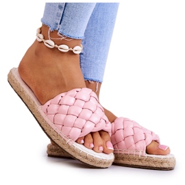 Pantuflas Piel Trenzada Big Star JJ274921 Rosa rosado