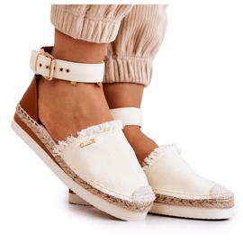 Alpargatas Mujer Con Hebilla Big Star JJ274886 Beige Claro