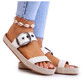 Pantuflas De Moda Con Hebilla Big Star JJ274729 Blanco